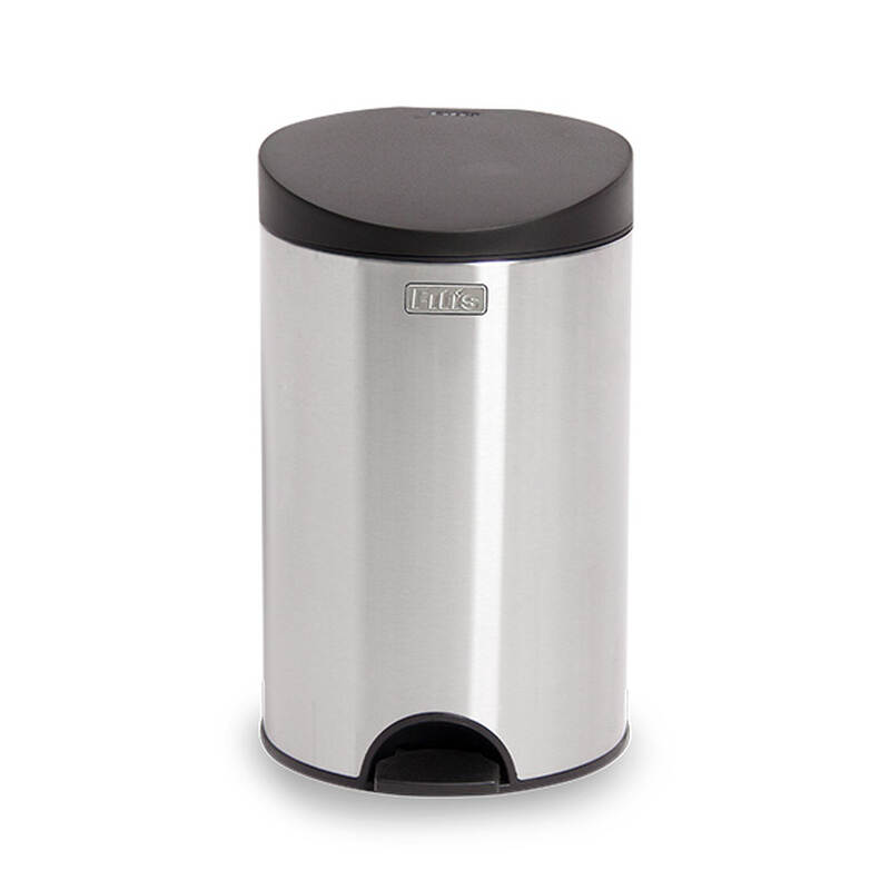 Th&ugrave;ng R&aacute;c inox Fitis Premium 12L - Tr&ograve;n đạp thấp - 3 M&agrave;u (Inox mờ, Trắng, Đen) - RPS1-901, RPS1-904, RPS1-903 image number null
